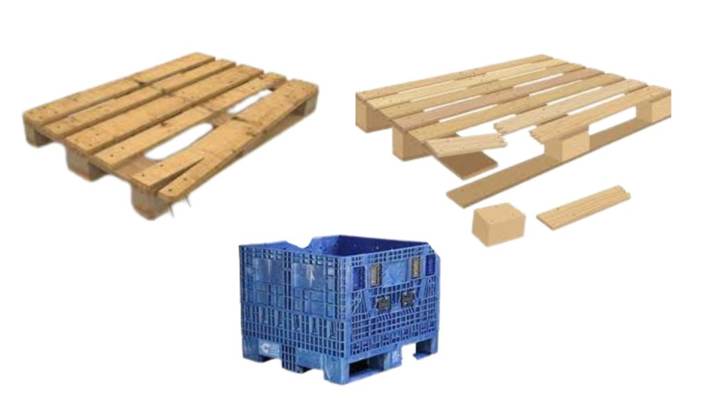 Damaged pallets and containers